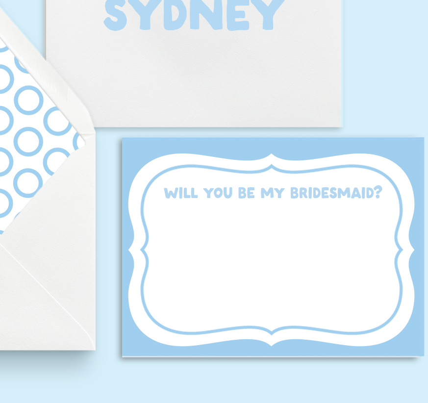 Something Blue Bridesmaid Proposal Card