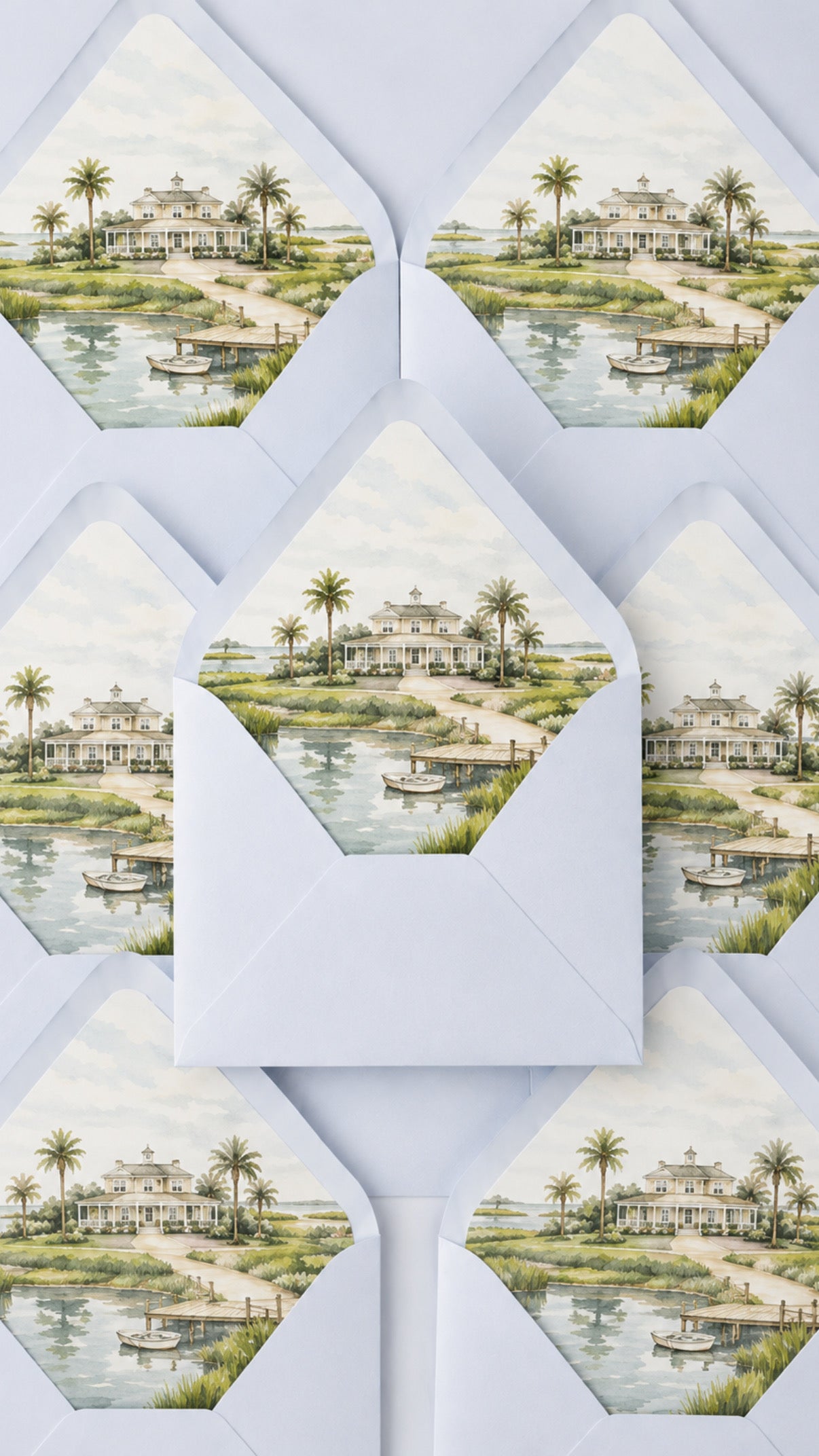 Envelope Liner | To Be Paired with a Watercolor or Line Art Venue Illustration