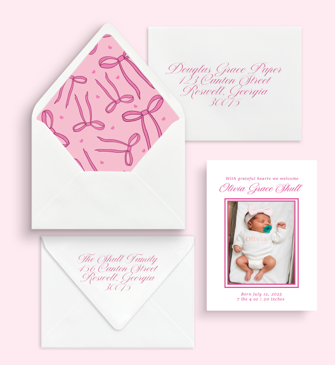 Signature Bows Baby Announcement