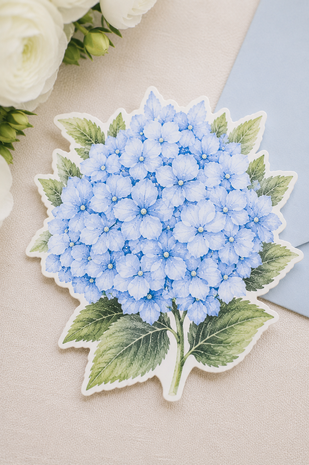 Blue Hydrangea Die Cut