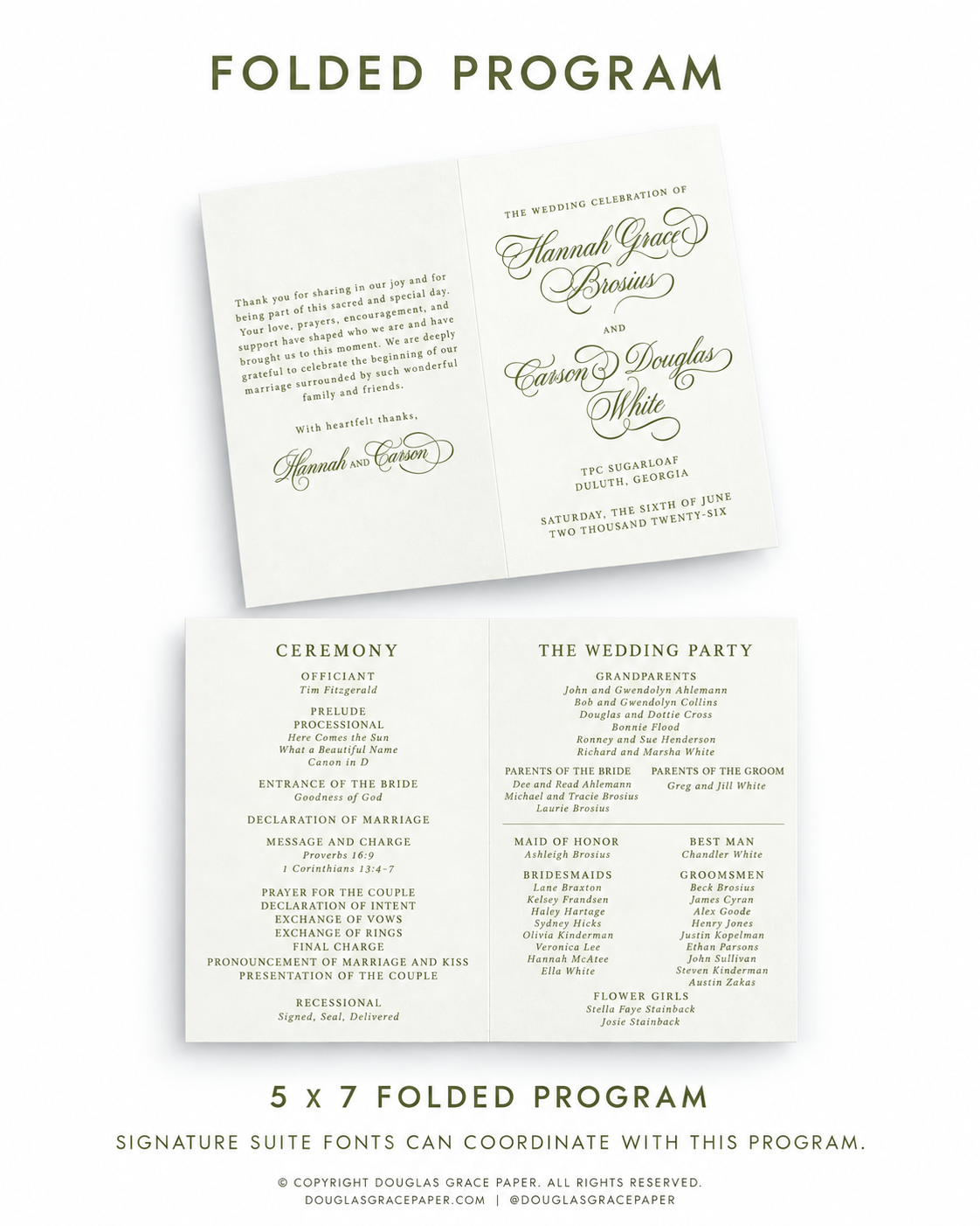 Folded Wedding Programs