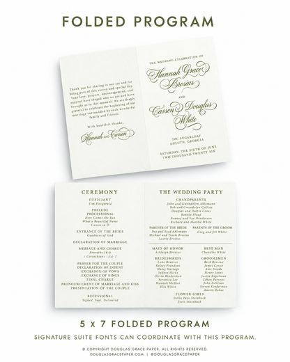 Folded Wedding Programs