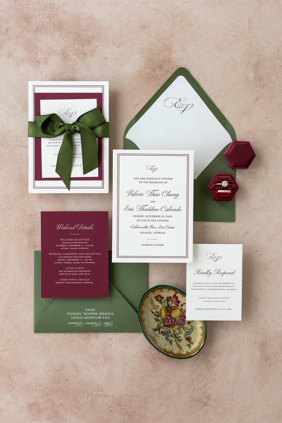 Wedding stationery portfolio photograph