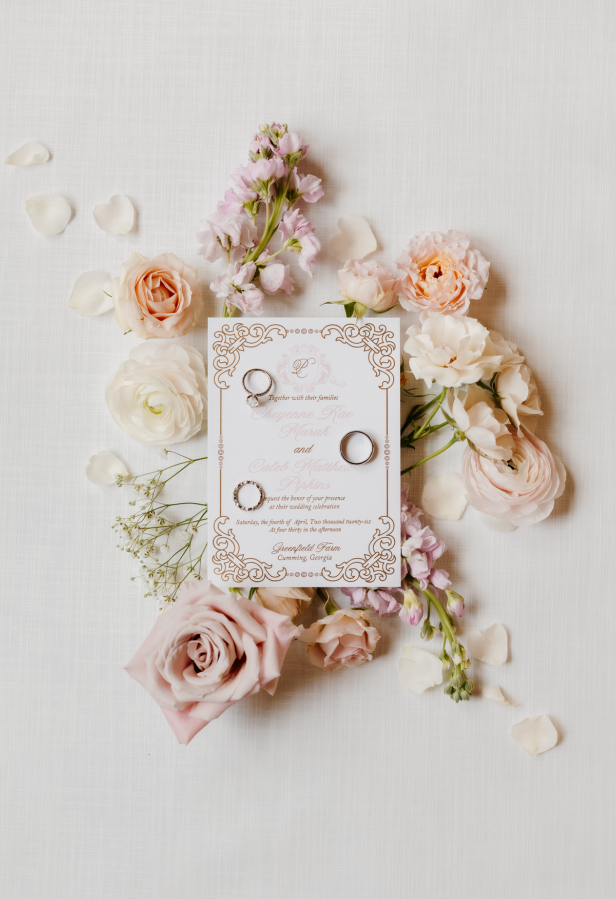 Wedding stationery portfolio photograph