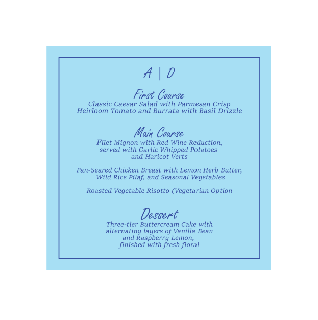 Square Event Menu – Custom Color