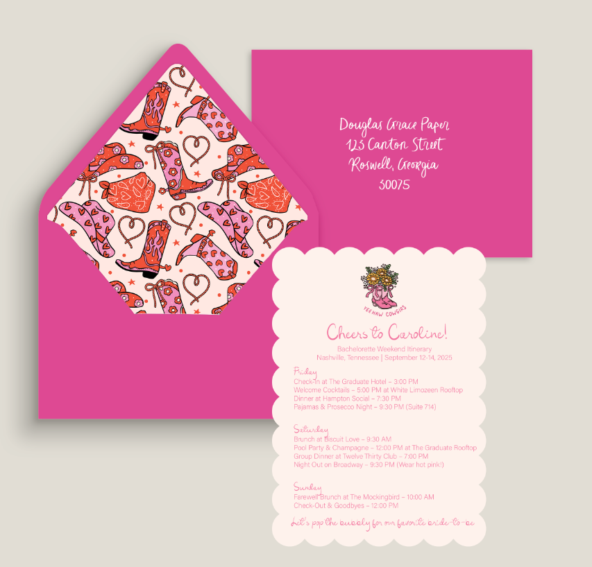 Boots & Bubbly- Bachelorette Itinerary Suite
