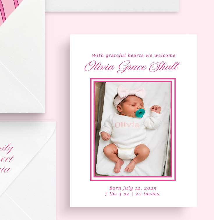 Signature Bows Baby Announcement