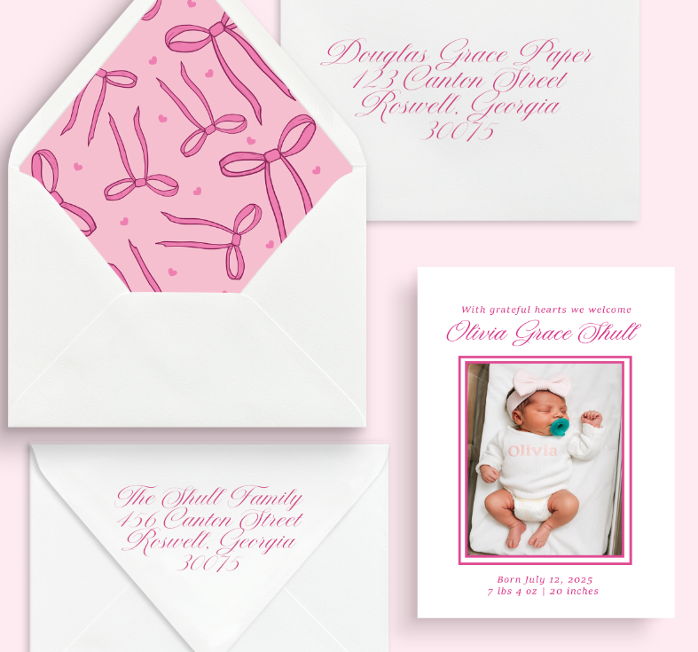 Signature Bows Baby Announcement